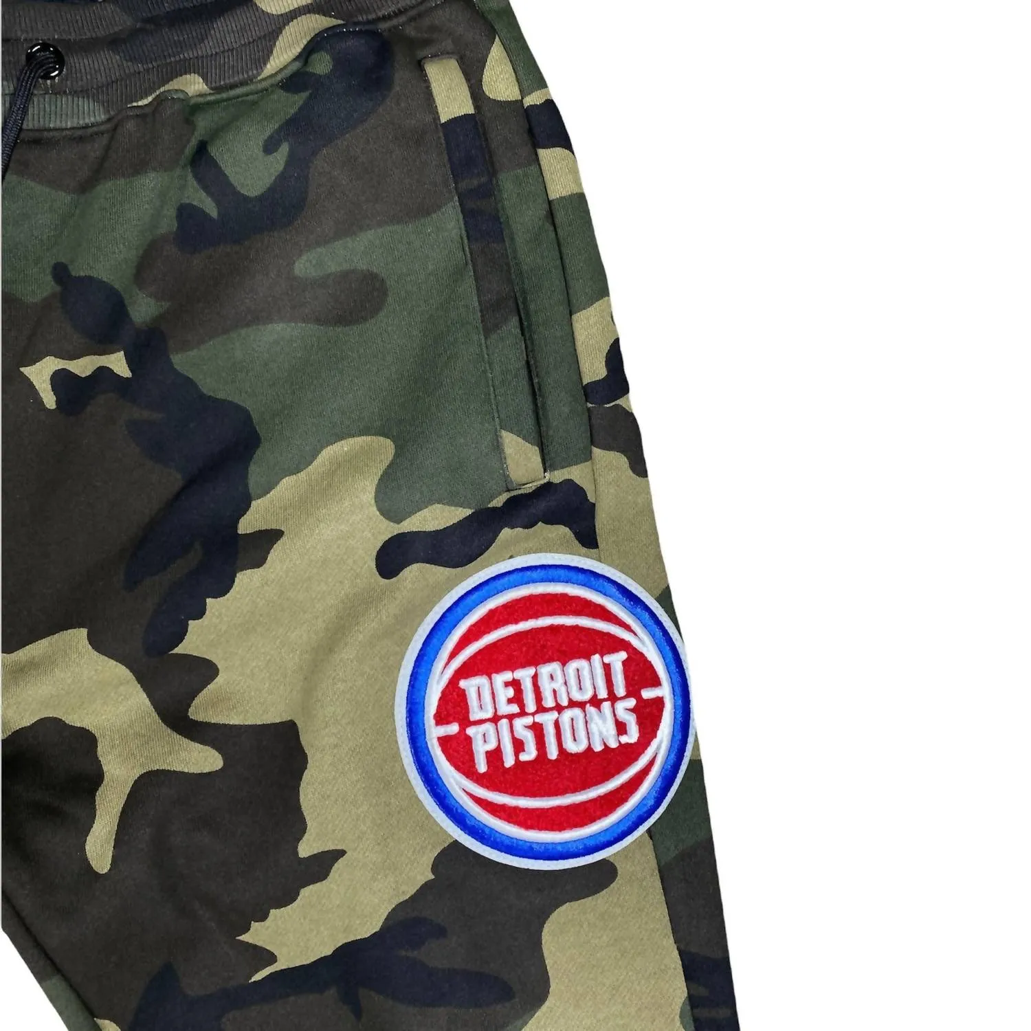 Men's Detroit Pistons Logo Pullover Sweatpants In Camo