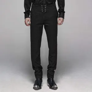 Men's Goth Front Zipper Jacquard Suit Pants