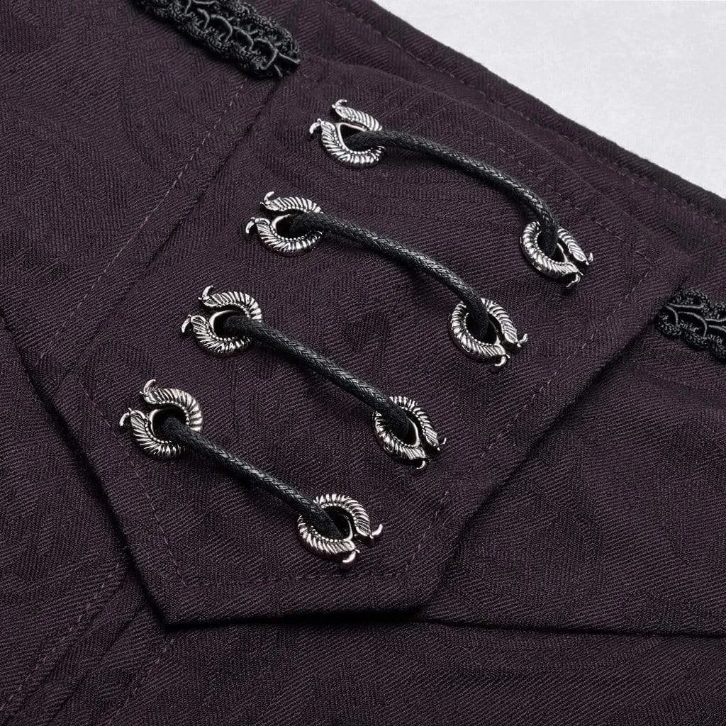 Men's Goth Front Zipper Jacquard Suit Pants