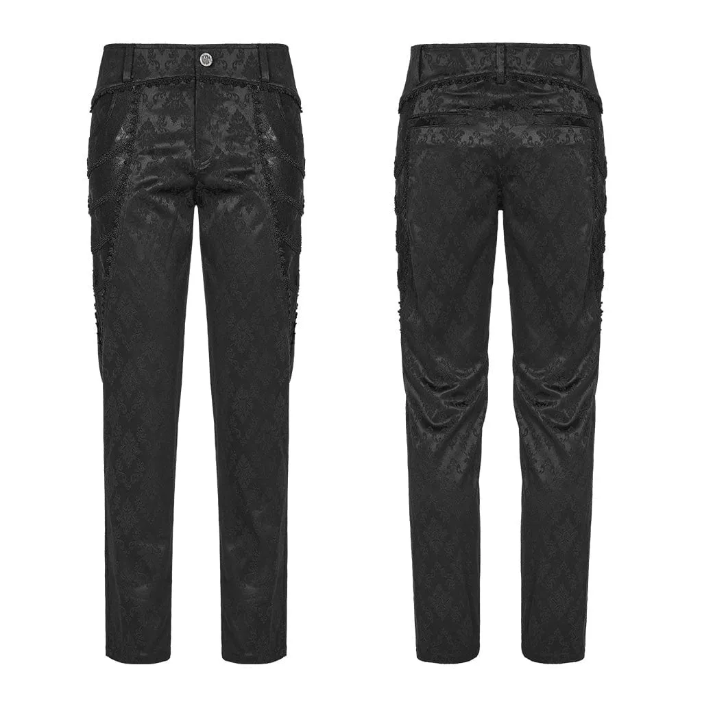 Men's Gothic Jacquard Lace Pants