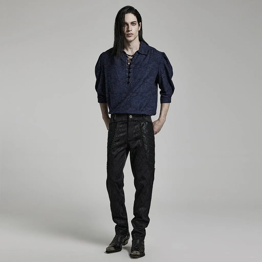 Men's Gothic Jacquard Lace Pants