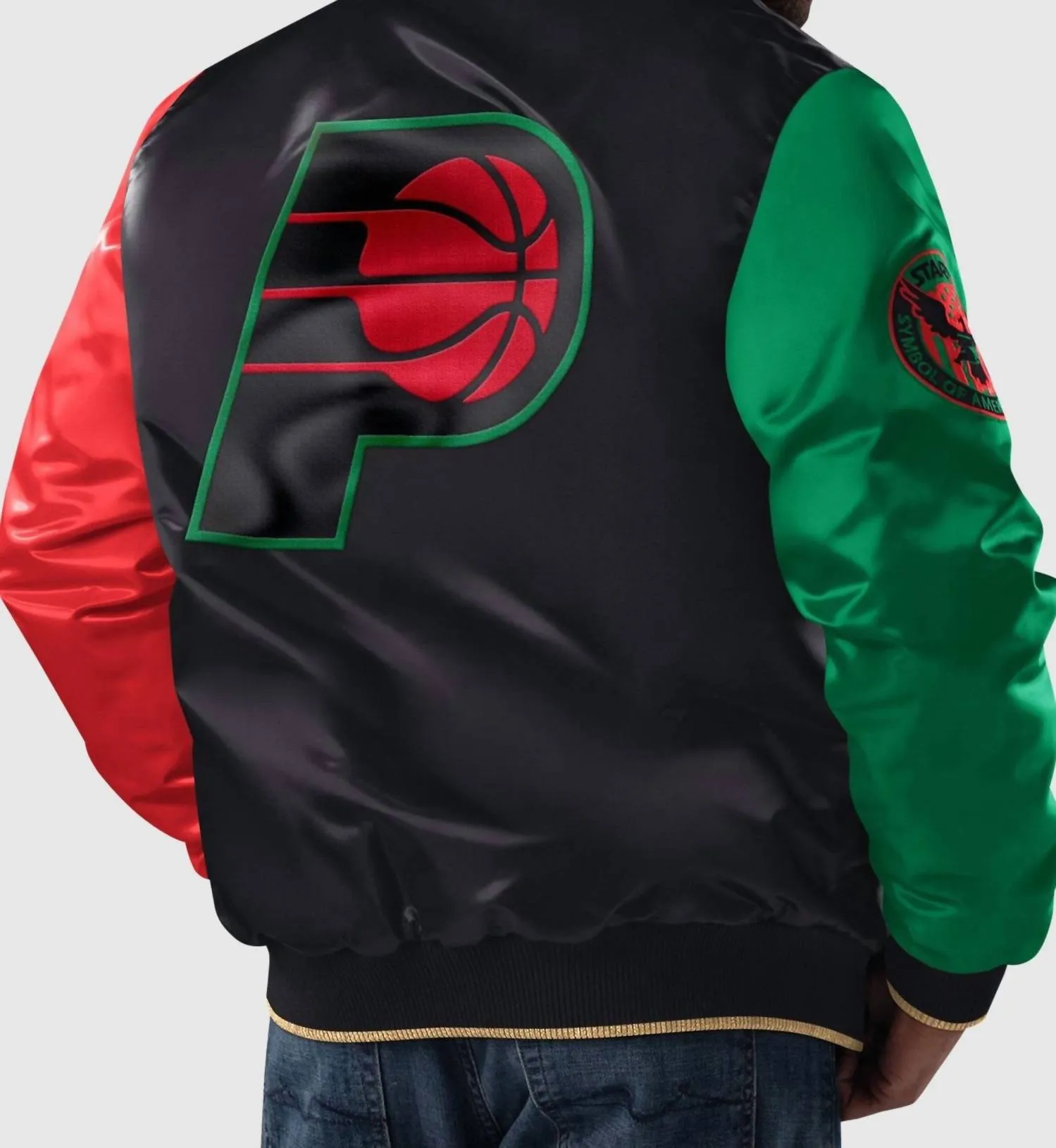 Men's Indiana Pacers History Month Quilted Lining Satin Full-Snap Jacket In Black