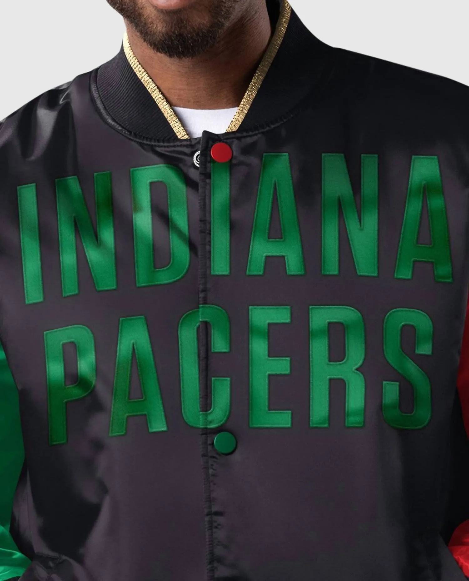 Men's Indiana Pacers History Month Quilted Lining Satin Full-Snap Jacket In Black