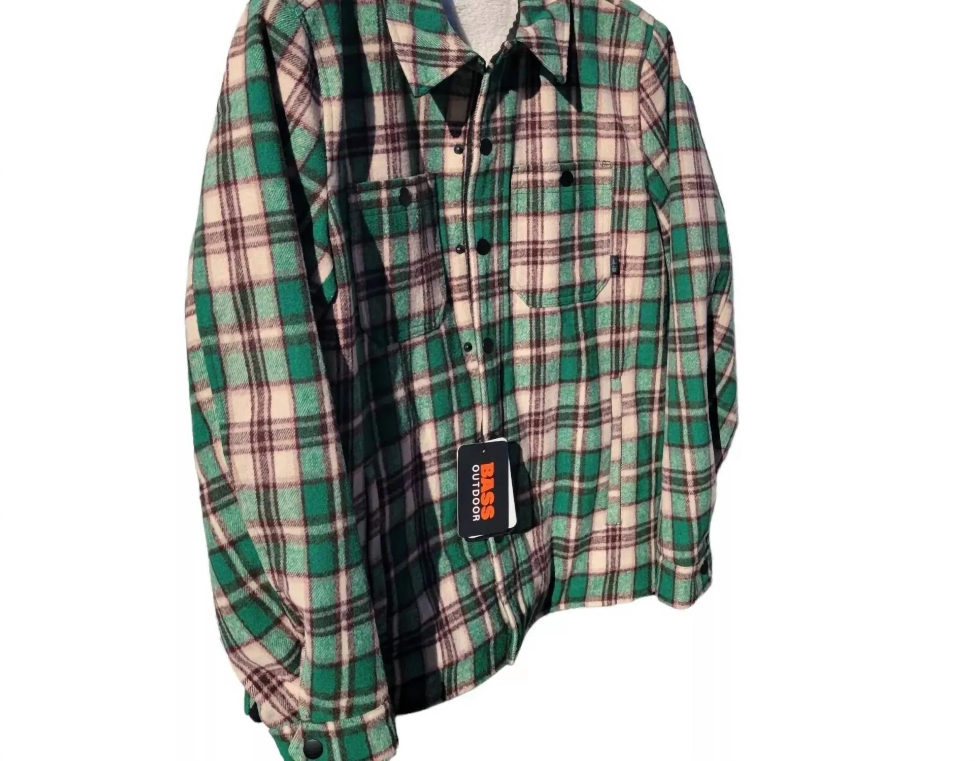Men's Insulated Plaid Jacket In Green