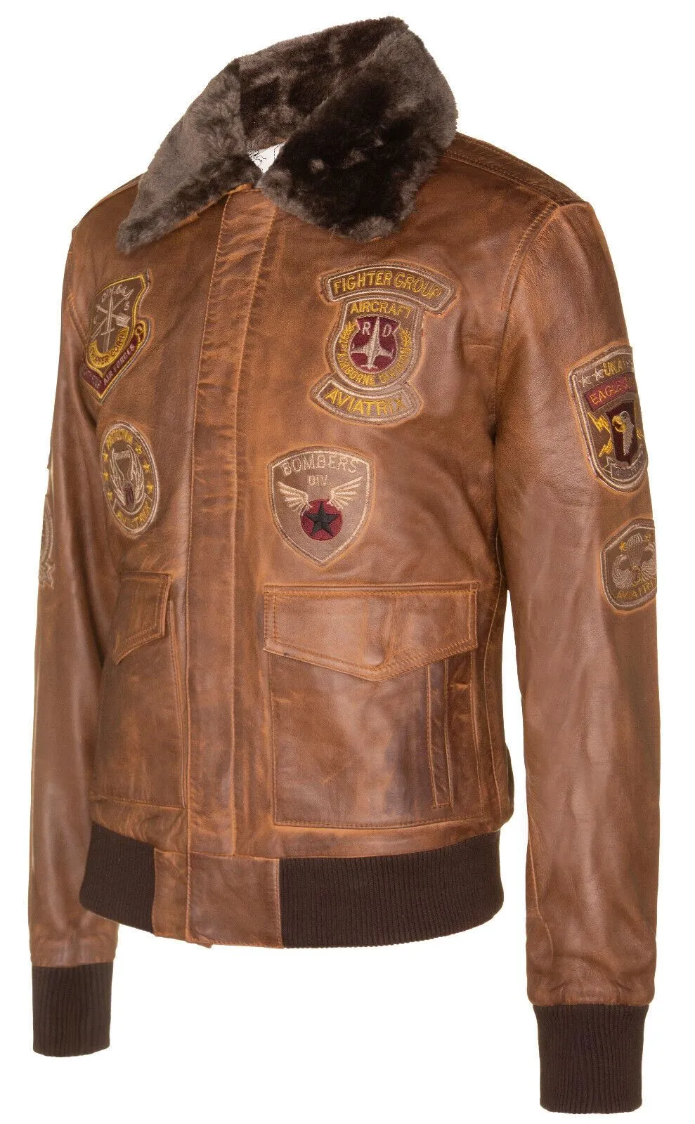 Mens Leather Air Force Bomber Jacket - Belgrade