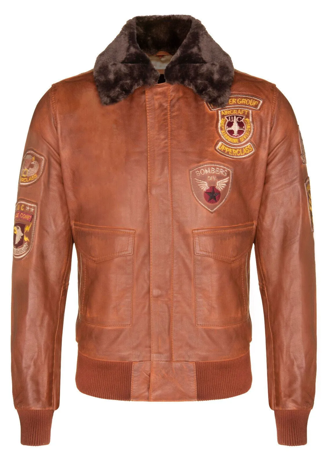 Mens Leather Air Force Bomber Jacket - Belgrade