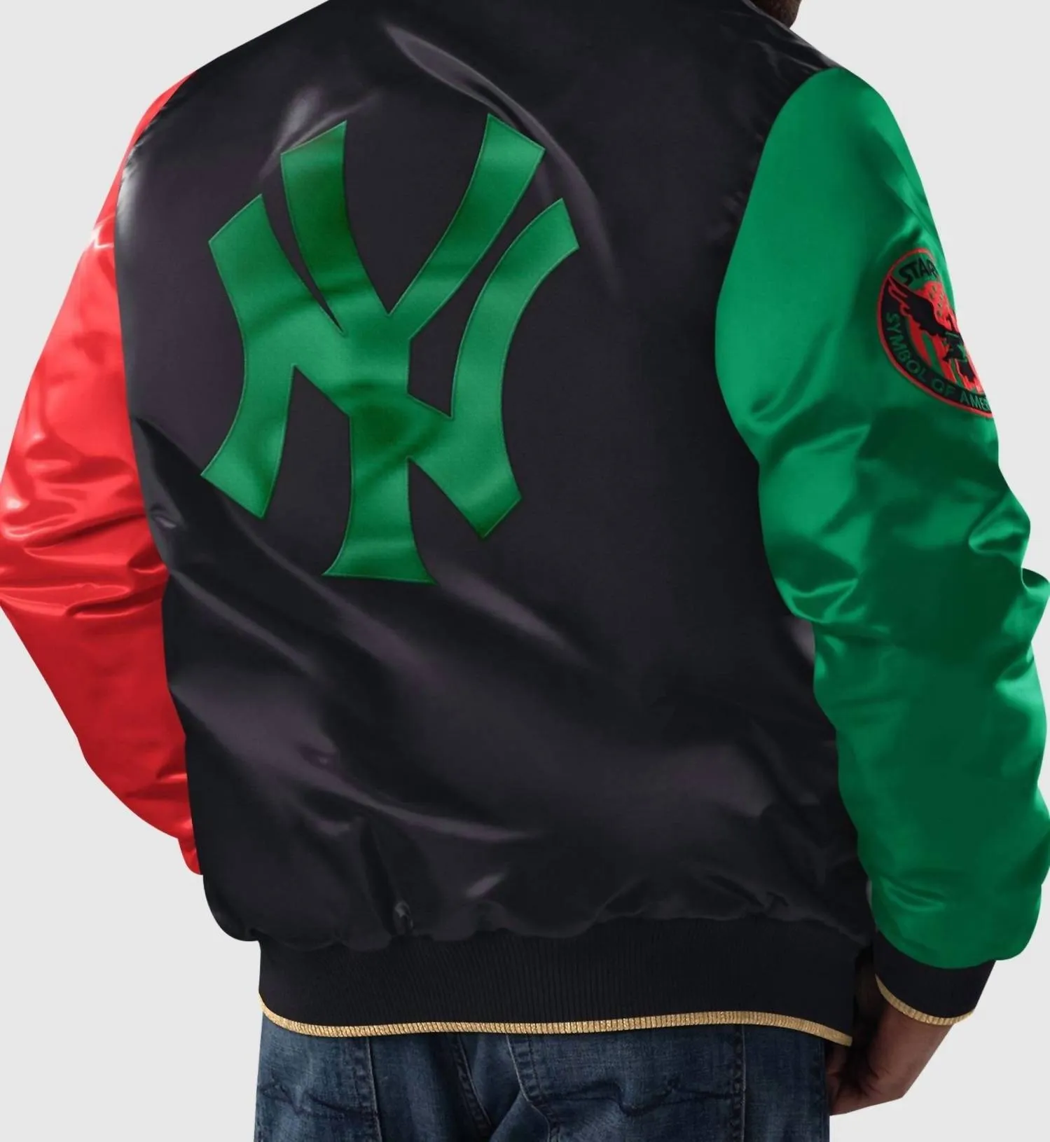 Men's New York Yankees Black History Month Quilted Lining Satin Full-Snap Jacket