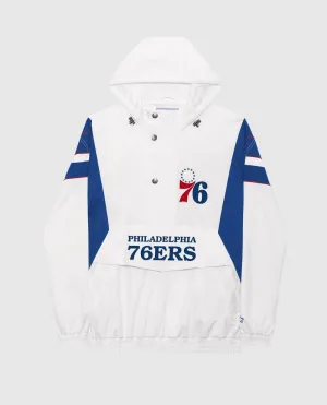 Men's Philadelphia 76Ers Home Team Half-Zip Jacket In White