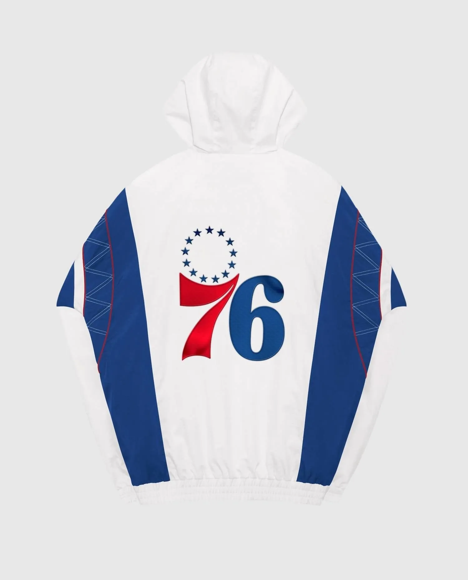 Men's Philadelphia 76Ers Home Team Half-Zip Jacket In White
