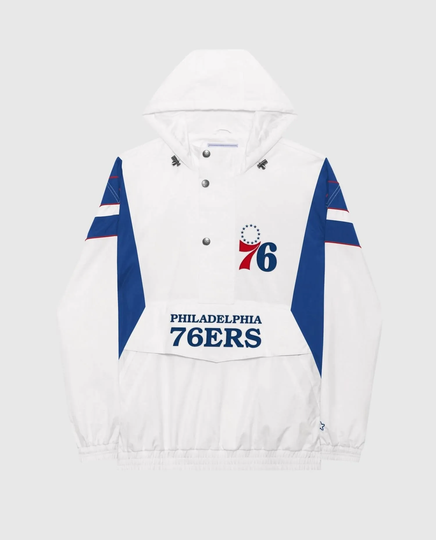 Men's Philadelphia 76Ers Home Team Half-Zip Jacket In White