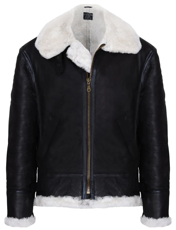 Men's Pilot B3 Flying Shearling Sheepskin WWII Bomber Aviator Jacket