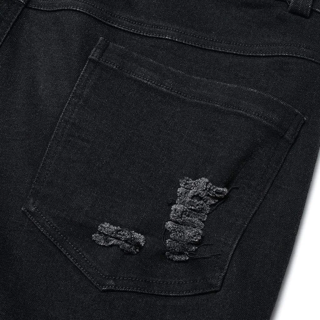 Men's Punk Strappy Splice Cutout Pants