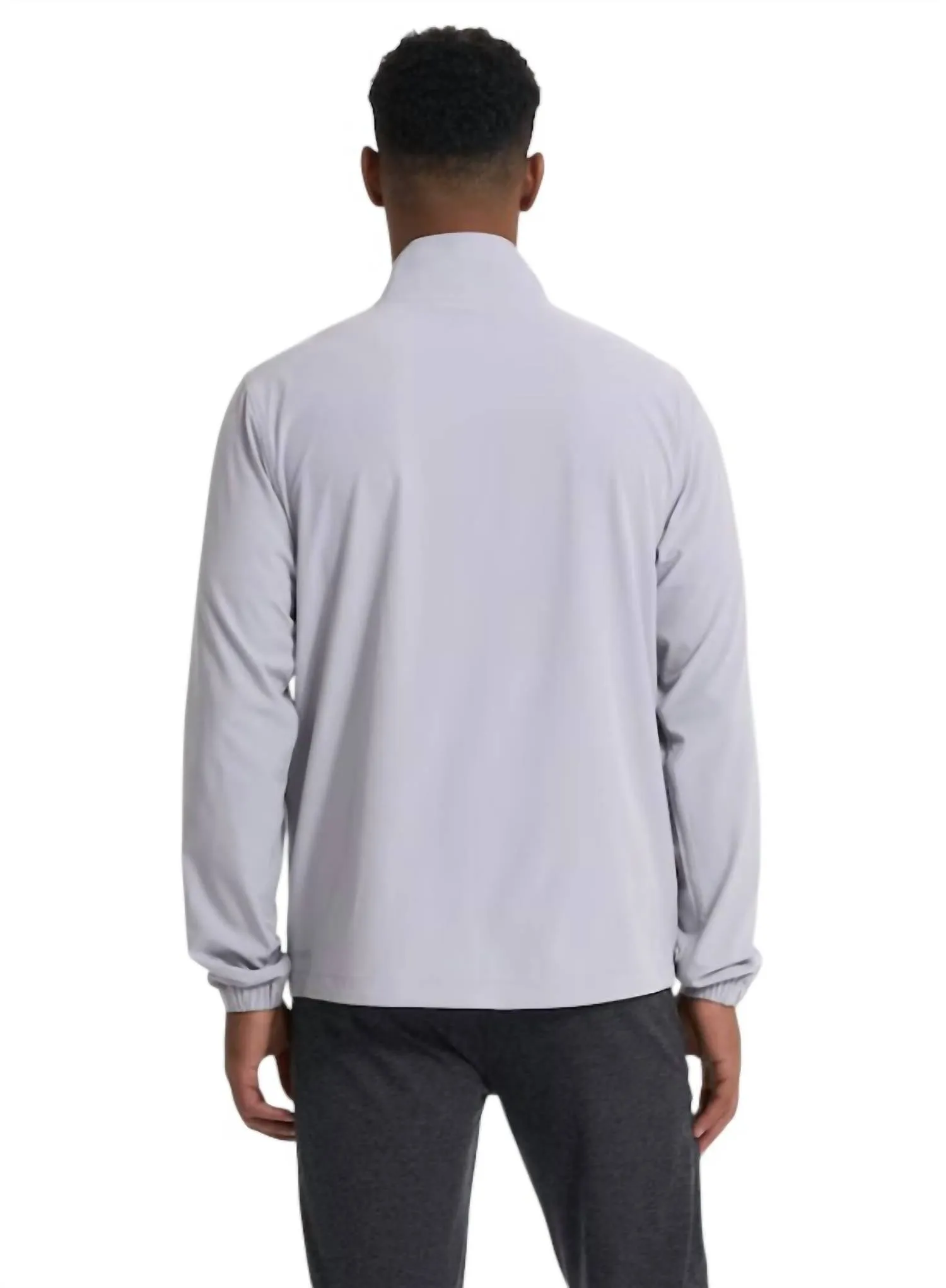 Men's Venture Track Jacket In Platinum Linen Texture