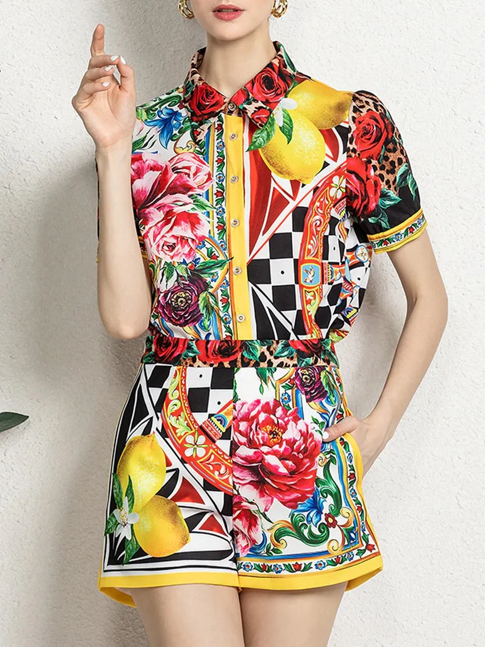 NADETTE Blouse & Shorts Set