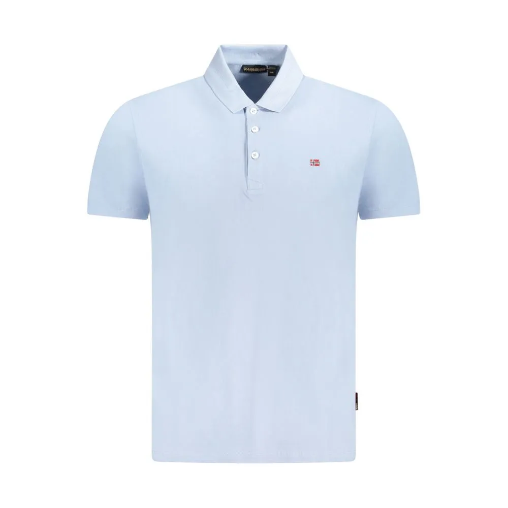 Napapijri blue Cotton Men Polo Men's Shirt