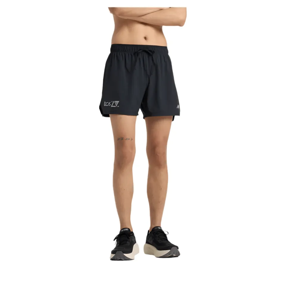 New Balance Men's 5" London Edition Graphic RC Running Short in Black SS25