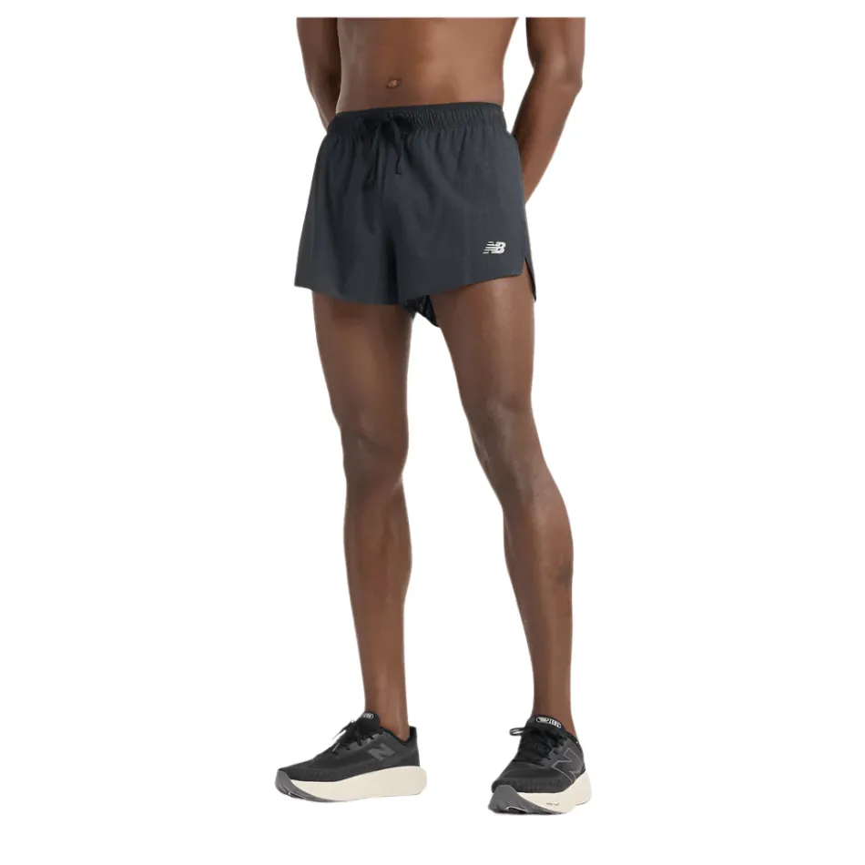 New Balance Men's RC Ultralight 3" Split Short in Black SS25