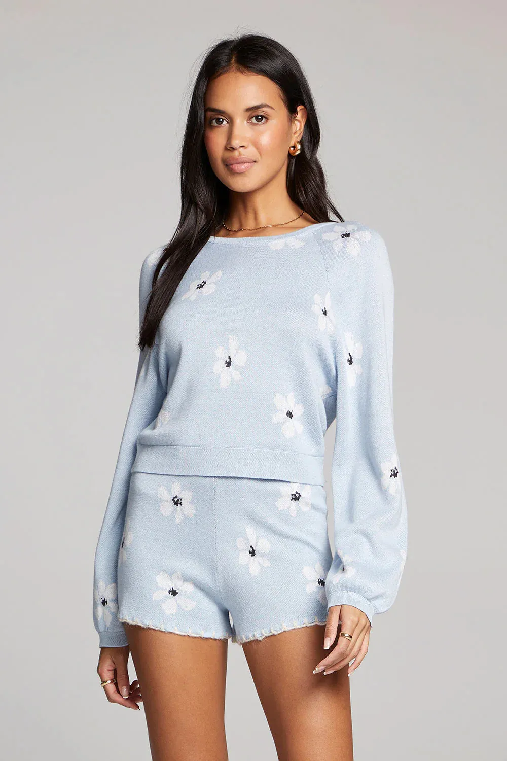 Noble White Floral Sweater