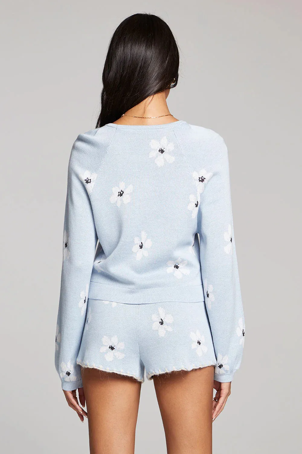 Noble White Floral Sweater