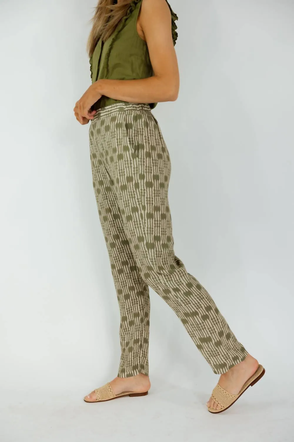 Paola Woven Pant In Green