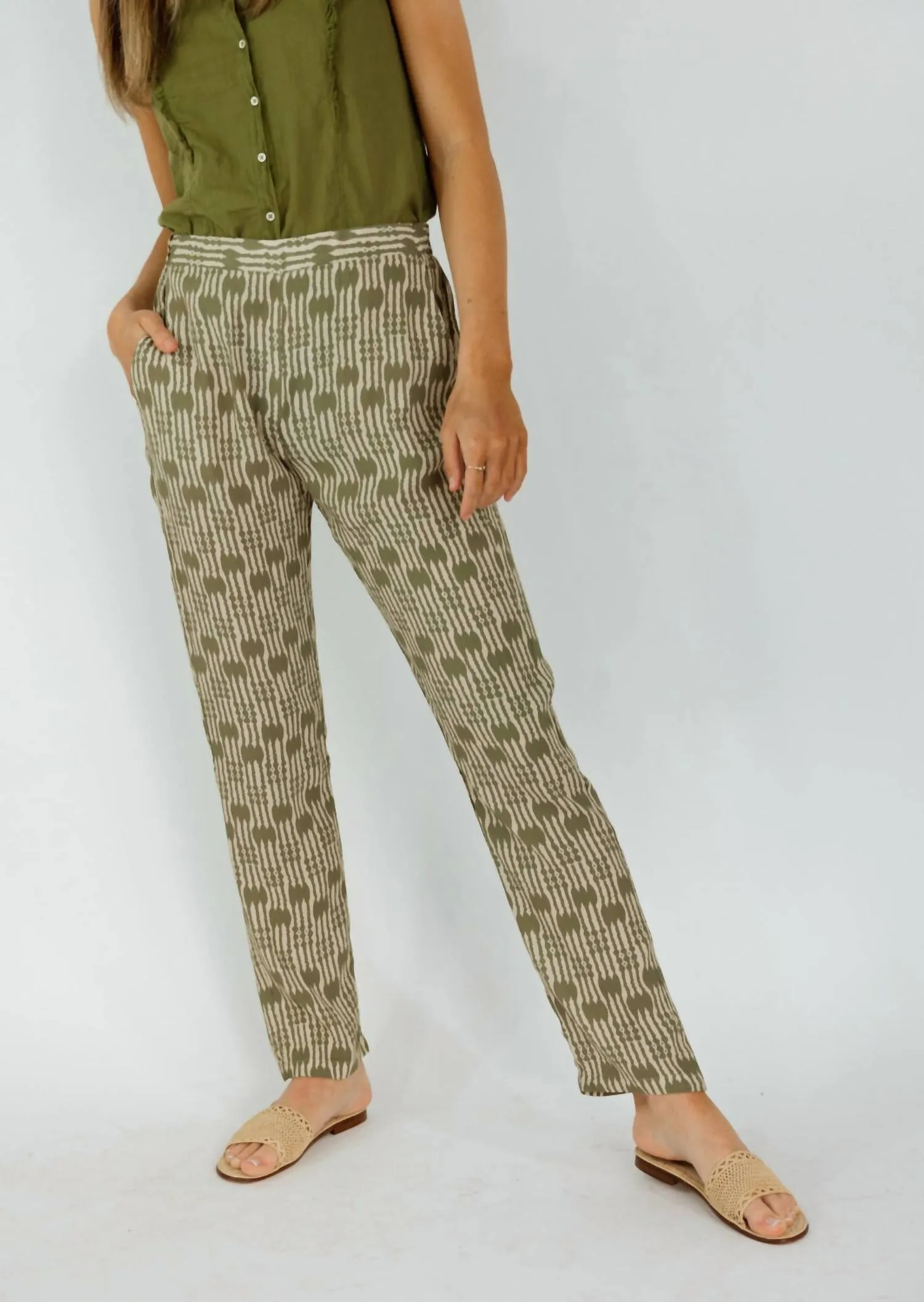 Paola Woven Pant In Green