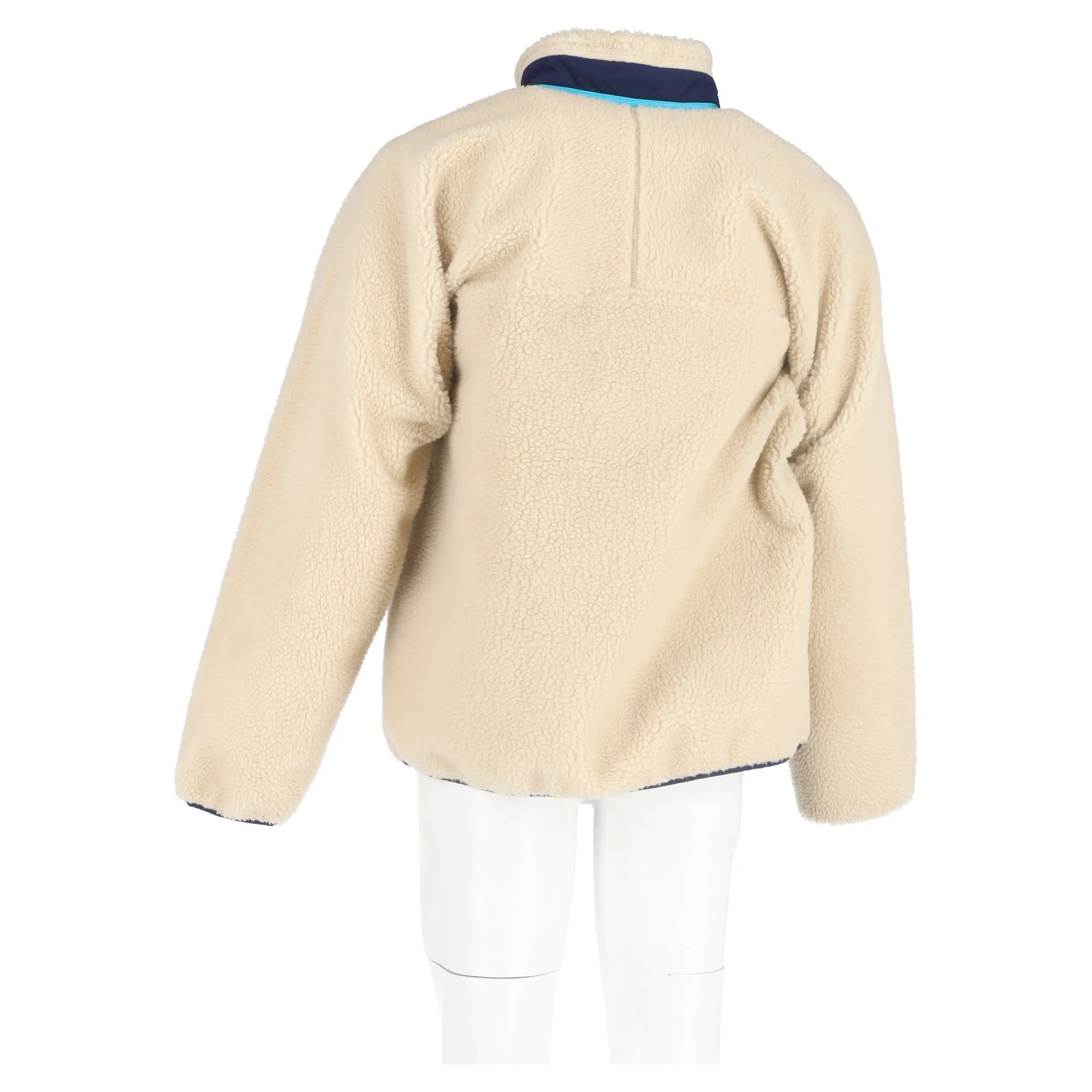 Patagonia Zip-Up Shearling Jacket in White Recycled Polyester