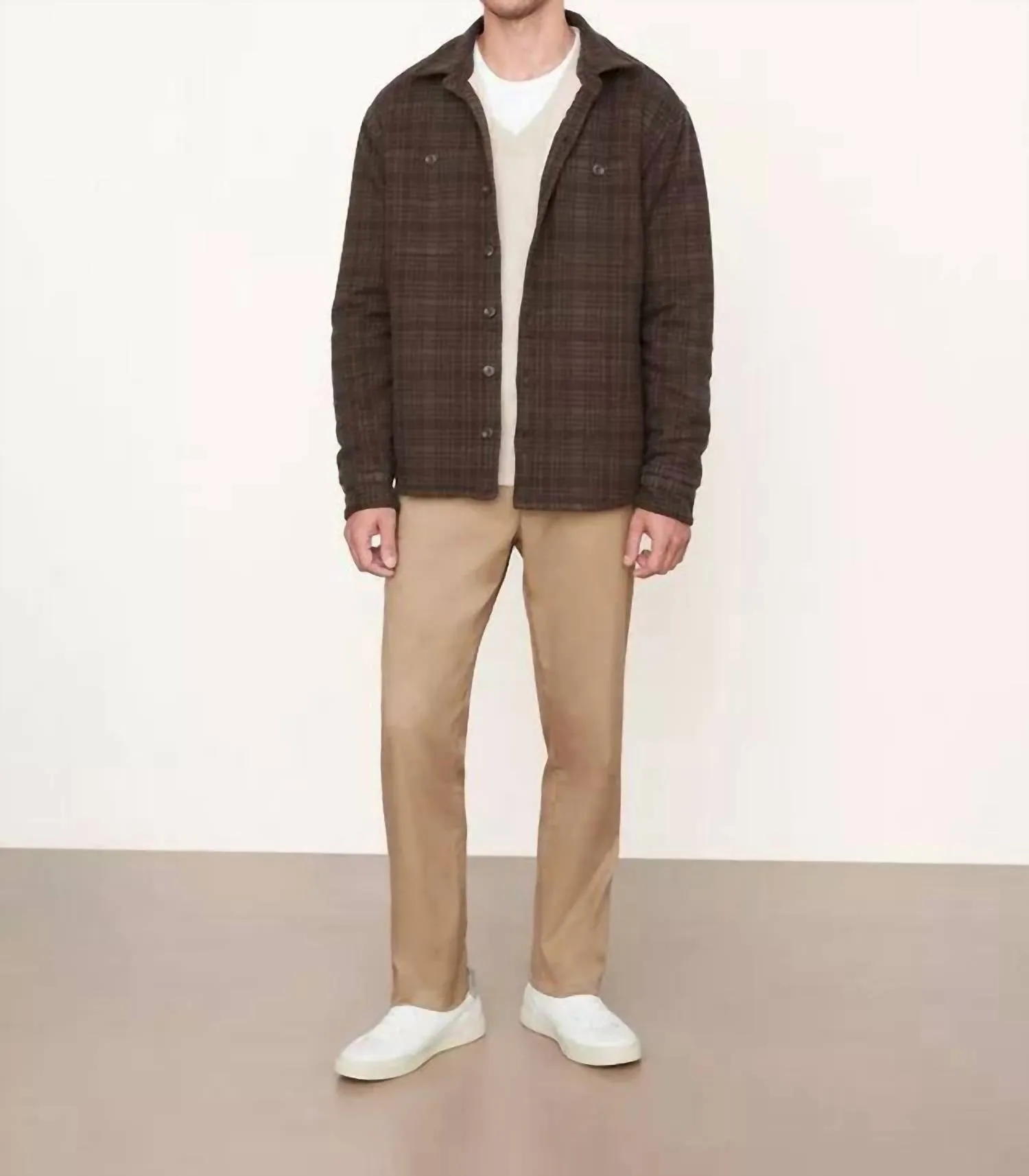 Plaid Sherpa Shirt Jacket In Frog/wet Cedar