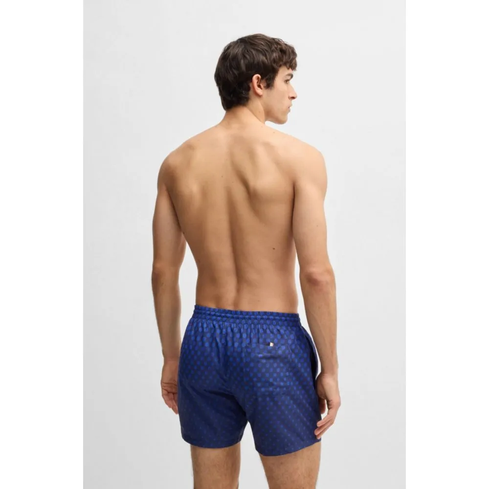 Printed swim shorts with logo detail