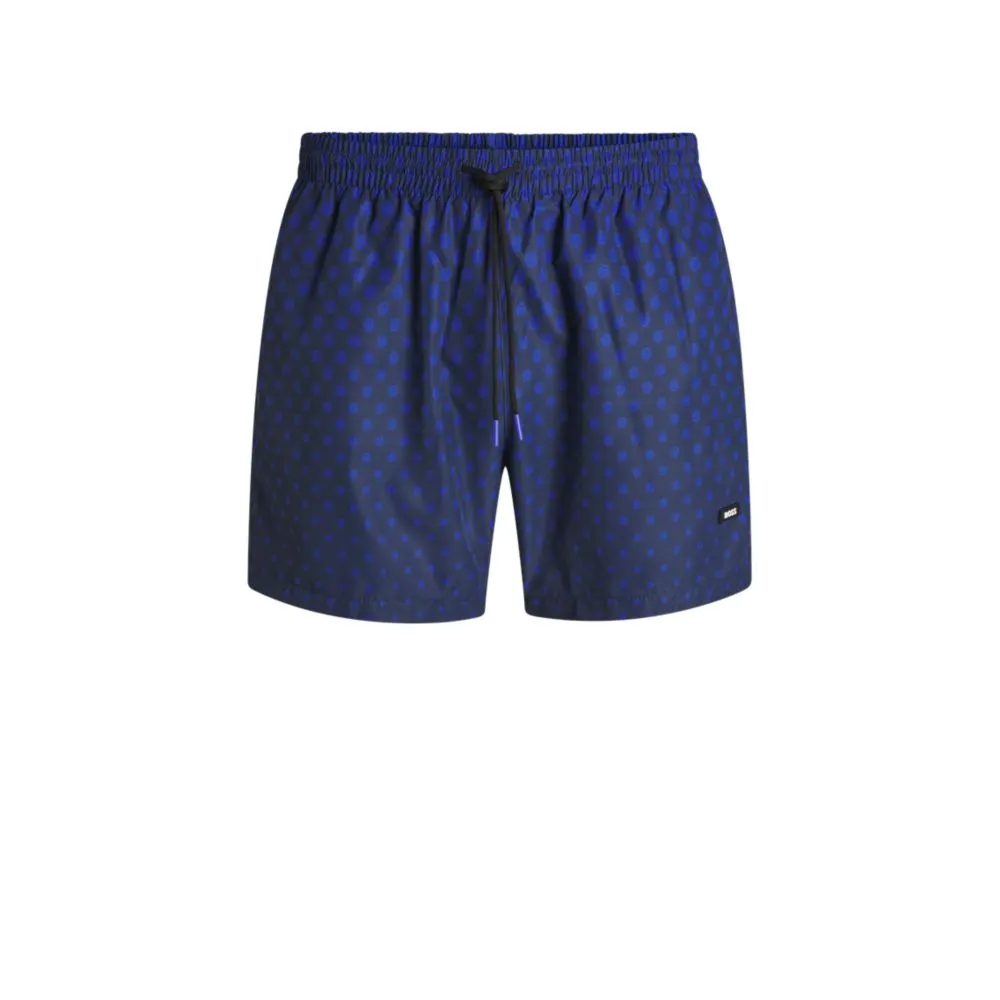 Printed swim shorts with logo detail