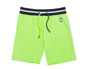 Psycho Bunny Clifton Electric Lime/Navy/White Men's Shorts B6R119N1FT-ELL