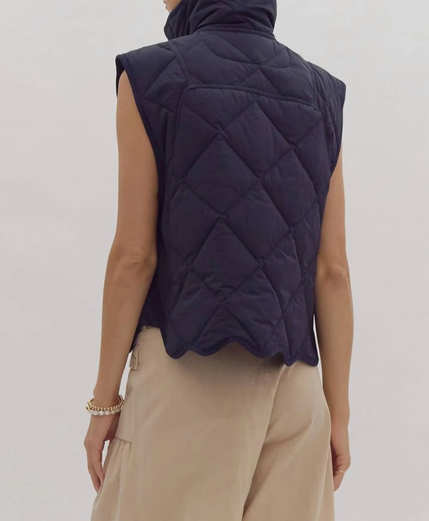 Quilted Vest In Dark Navy