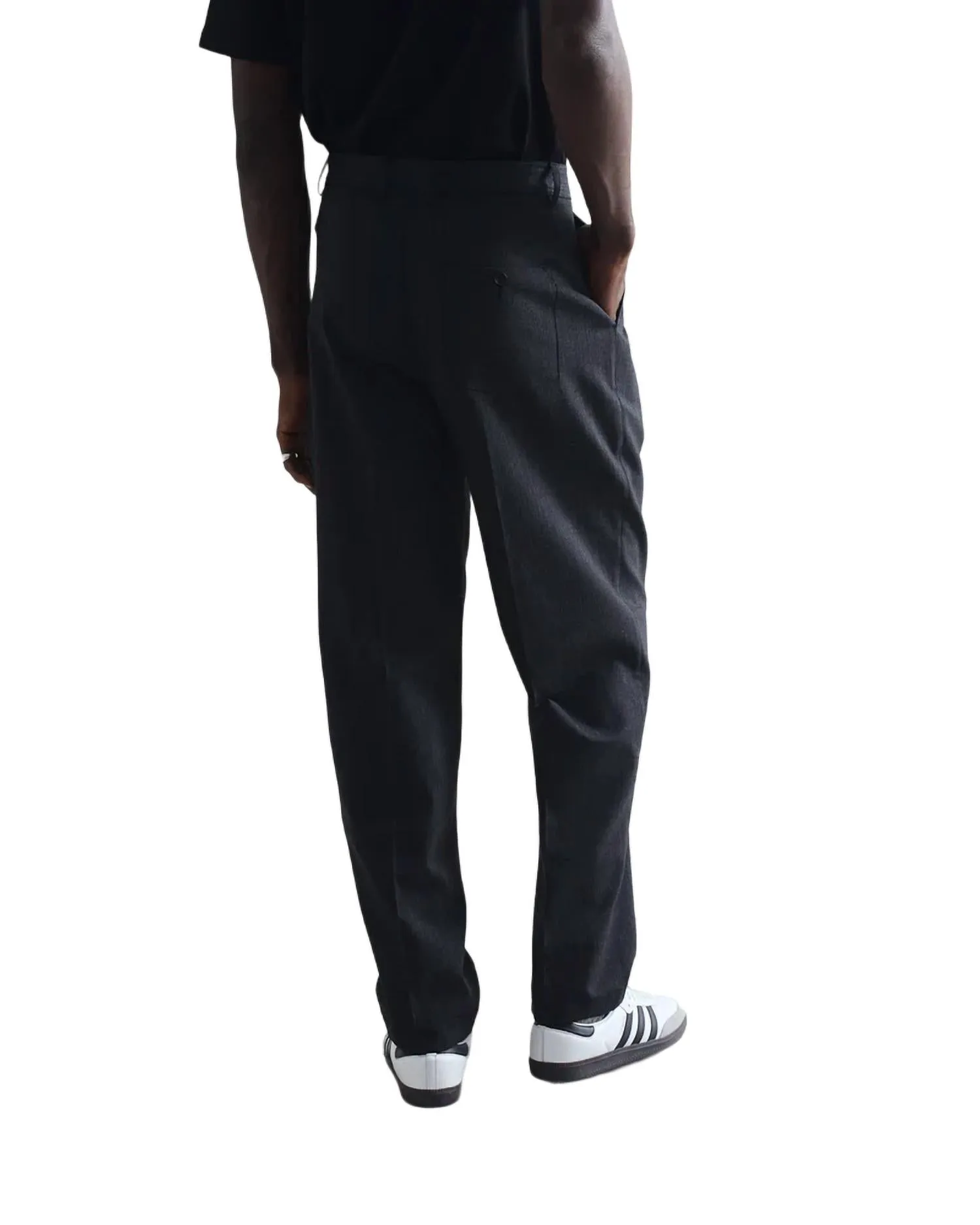 Raleigh Pleat Trouser In Charcoal