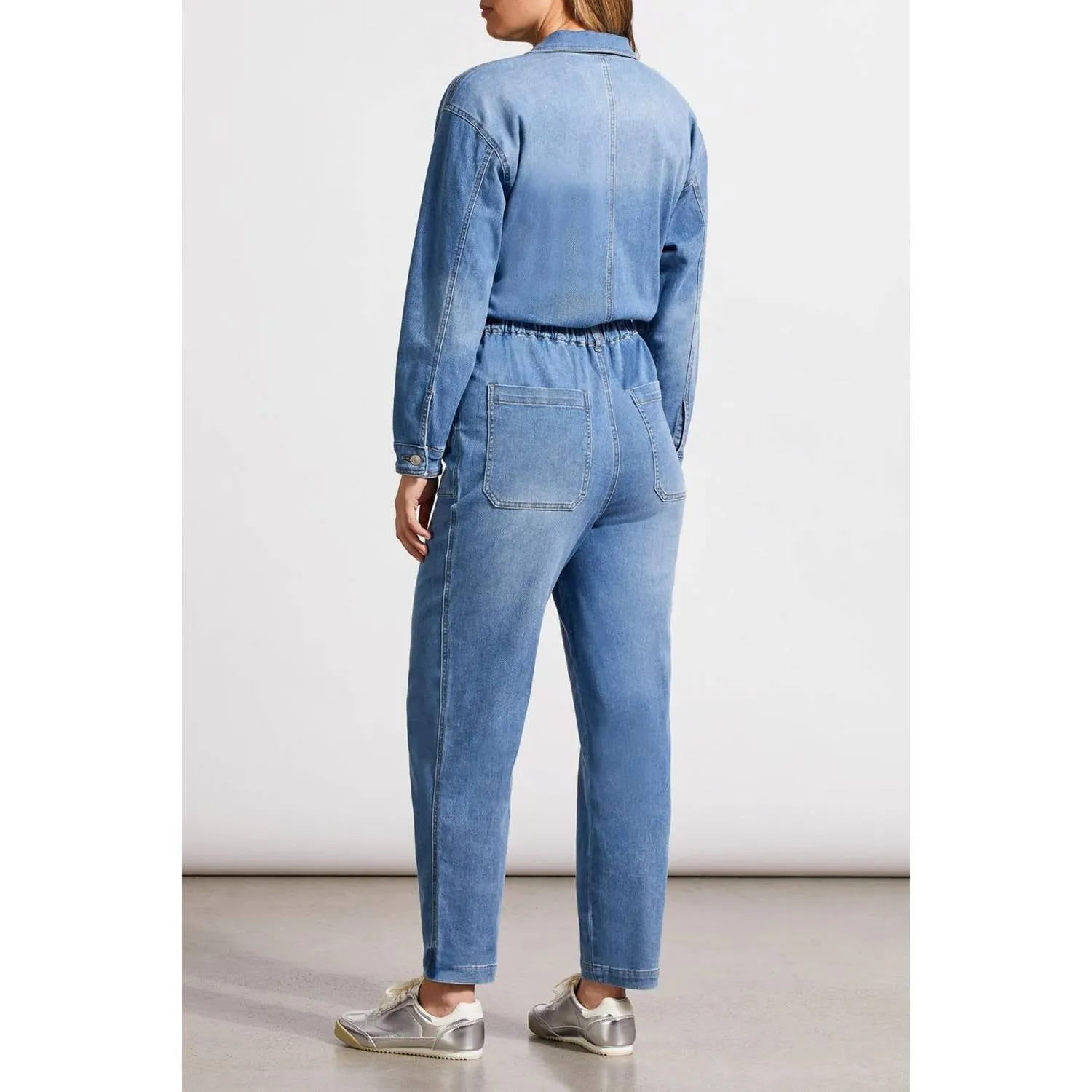 Relaxed Crop Jumpsuit In Sky Blue