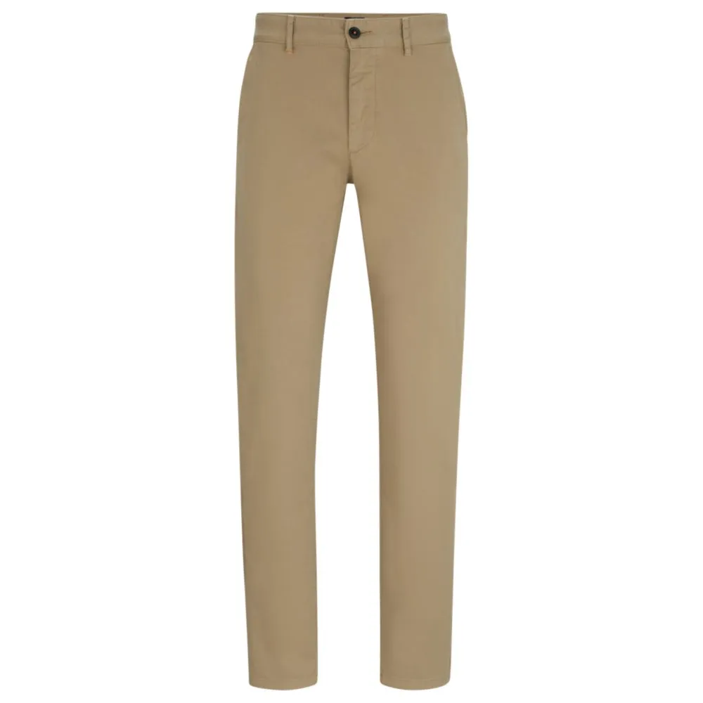 Slim-fit chinos in stretch-cotton satin