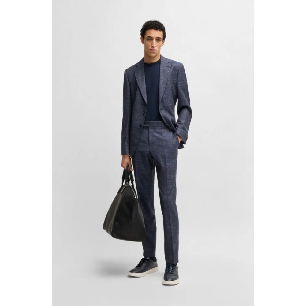 Slim-fit trousers in patterned wool