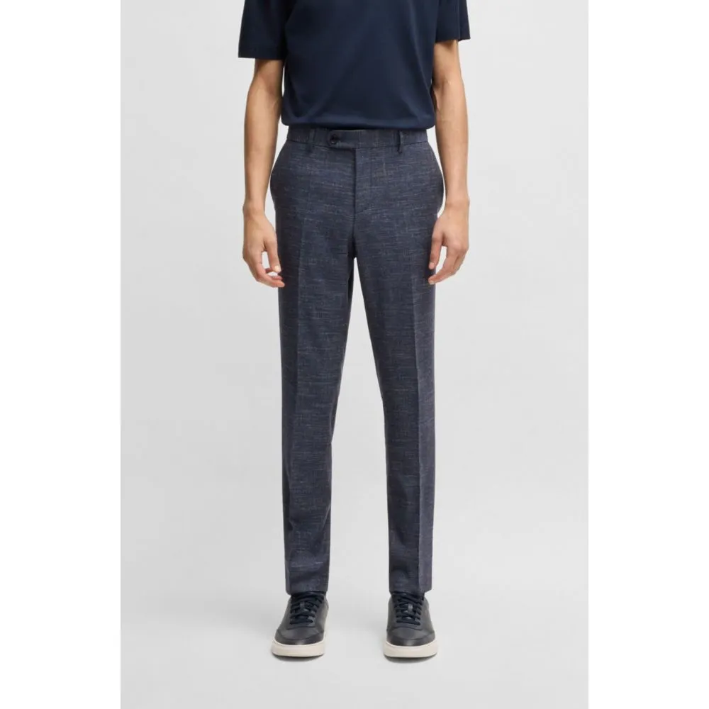 Slim-fit trousers in patterned wool
