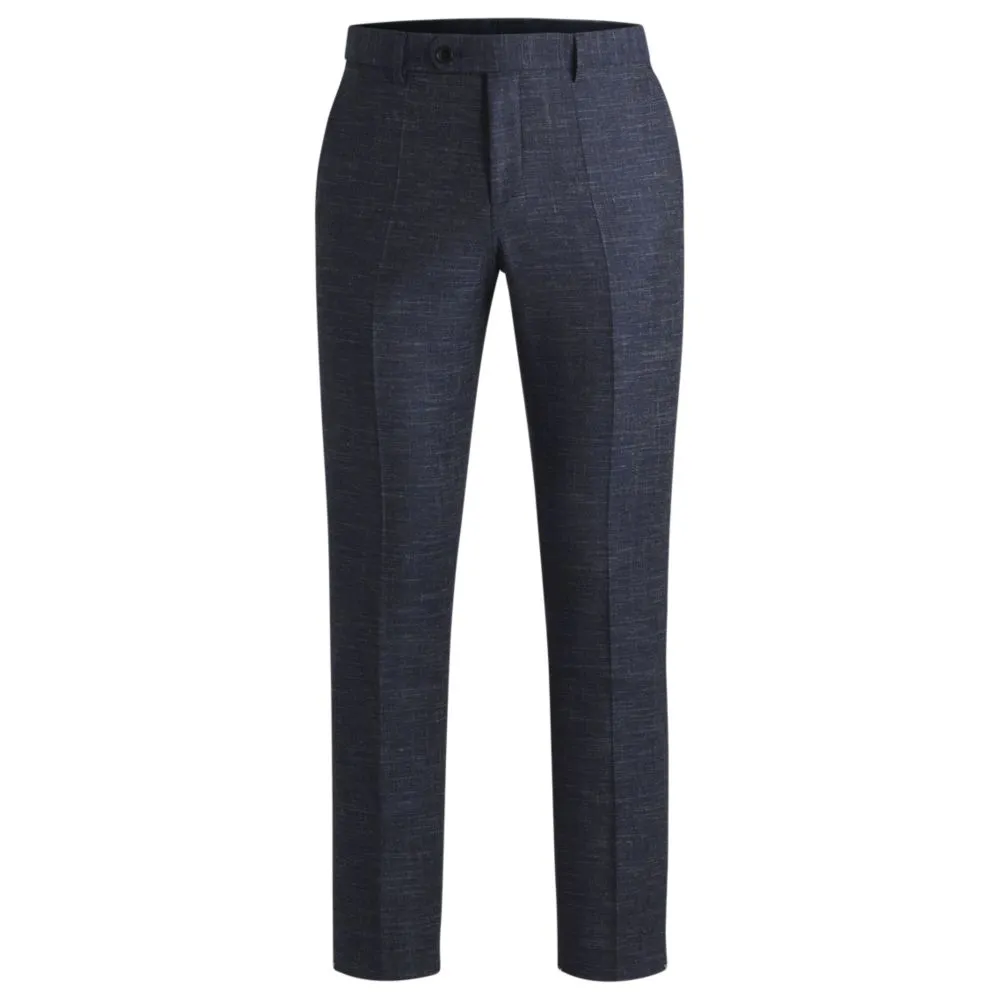 Slim-fit trousers in patterned wool