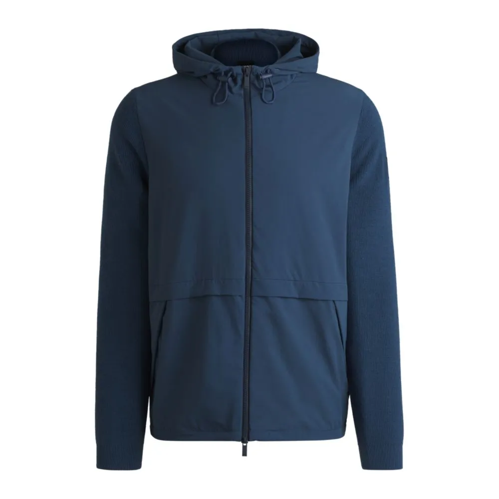 Softshell jacket with knitted details