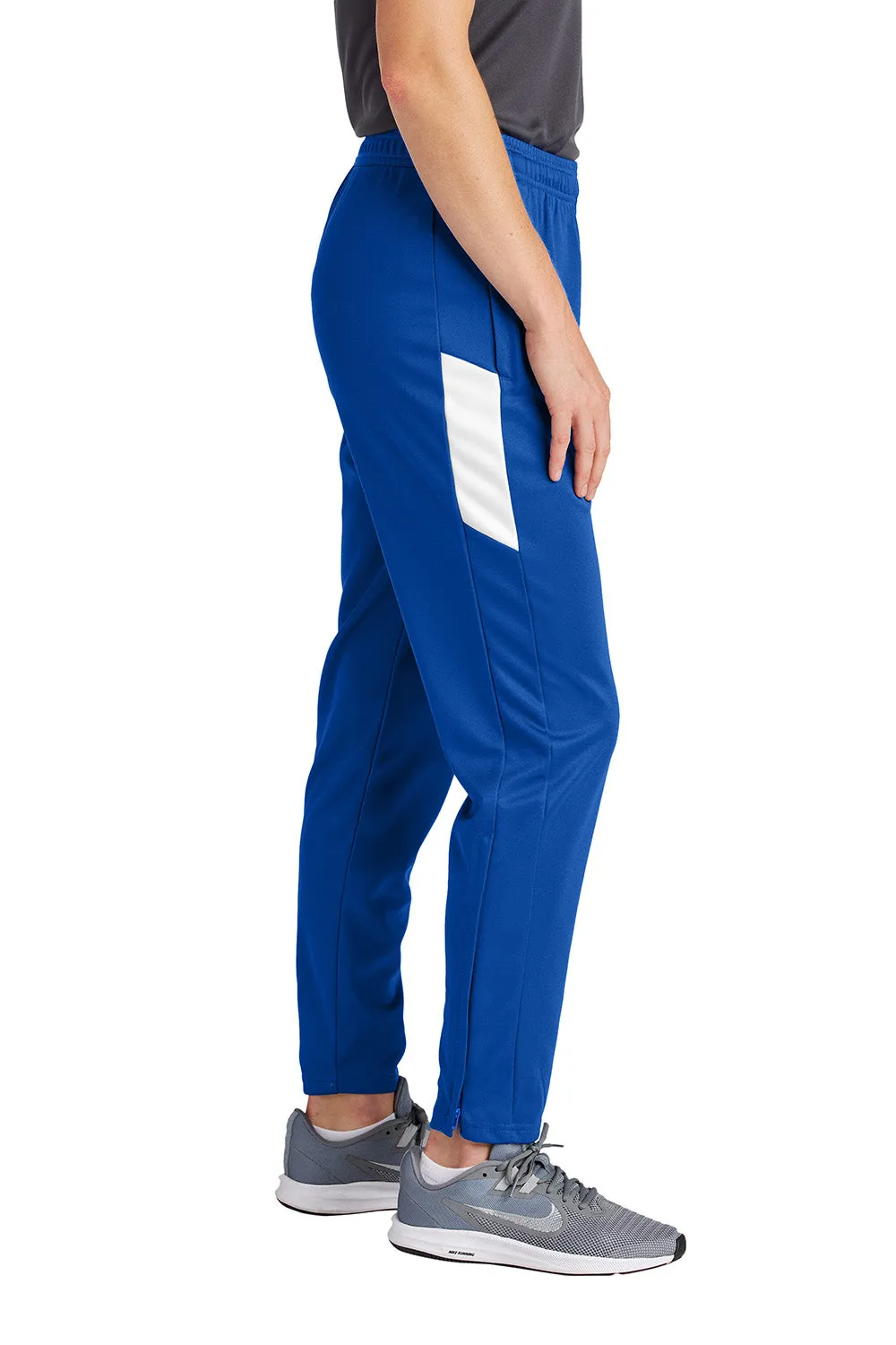 Sport-Tek Womens Moisture Wicking Travel Pants w/ Pockets - True Royal Blue/White