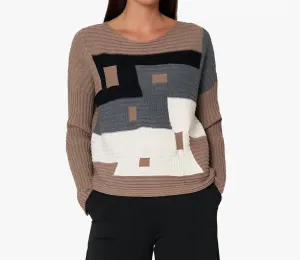 Spotlight Sweaters In Camel Color Block