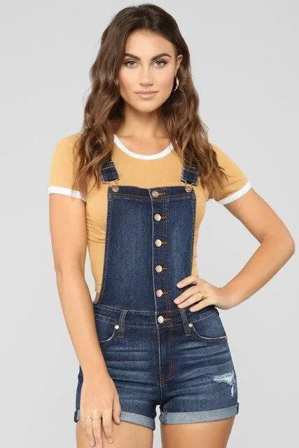 Streetwear Ripped Jeans Overalls For Women