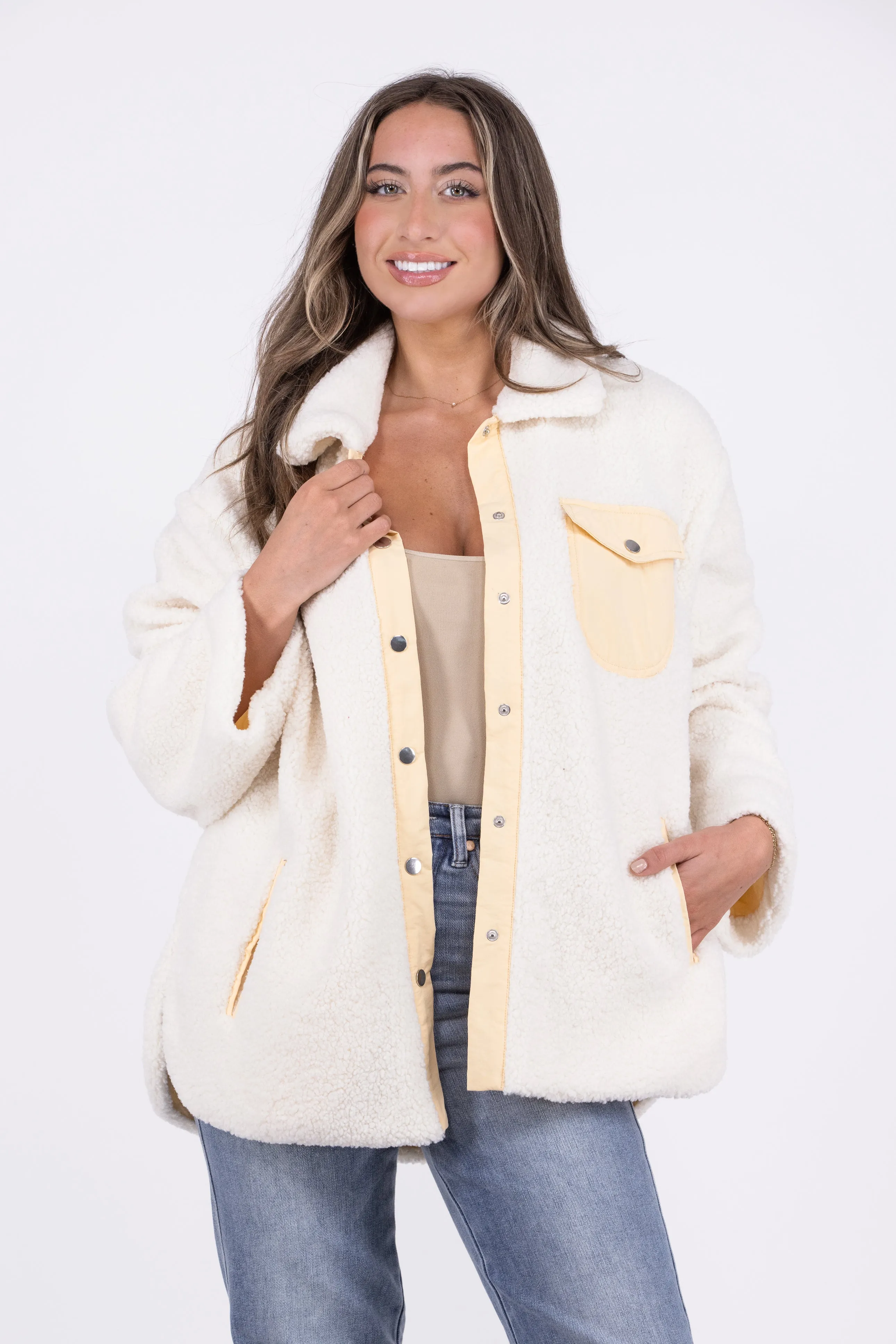 Stunning Addition Women's Reversible Sherpa Jacket