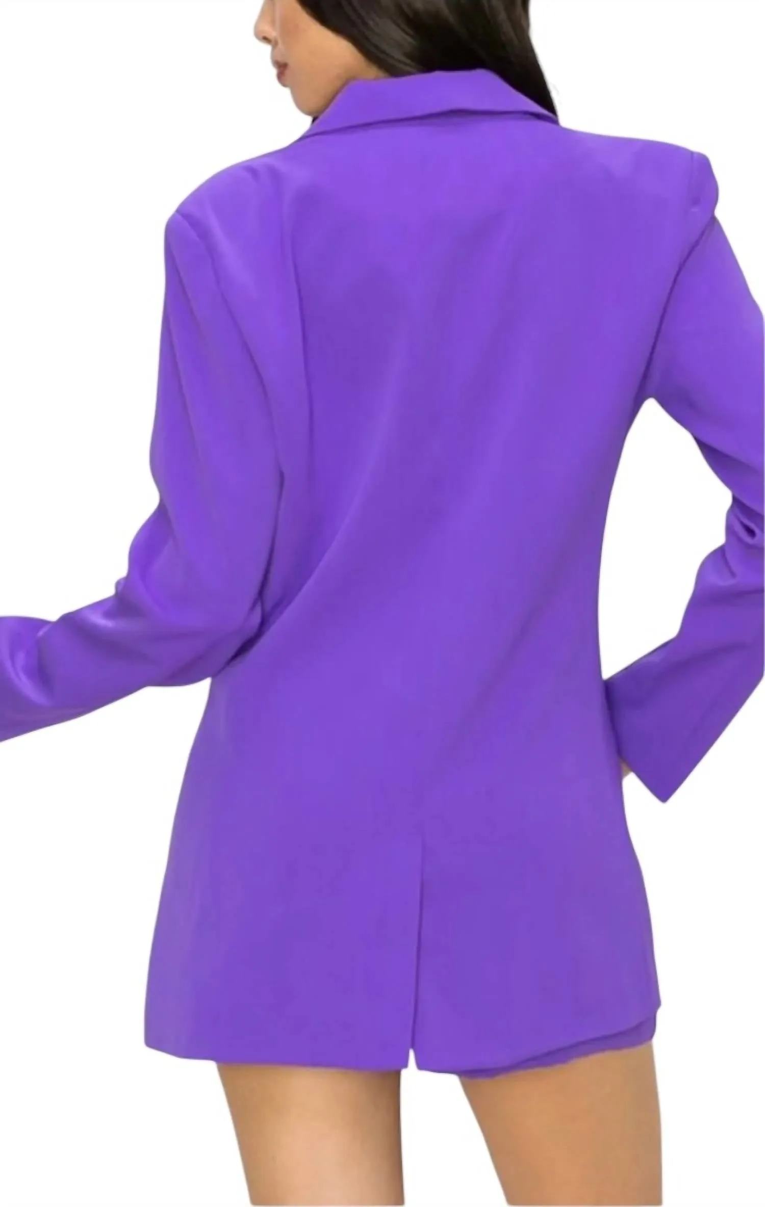 Suit Jacket & Shorts Set In Purple