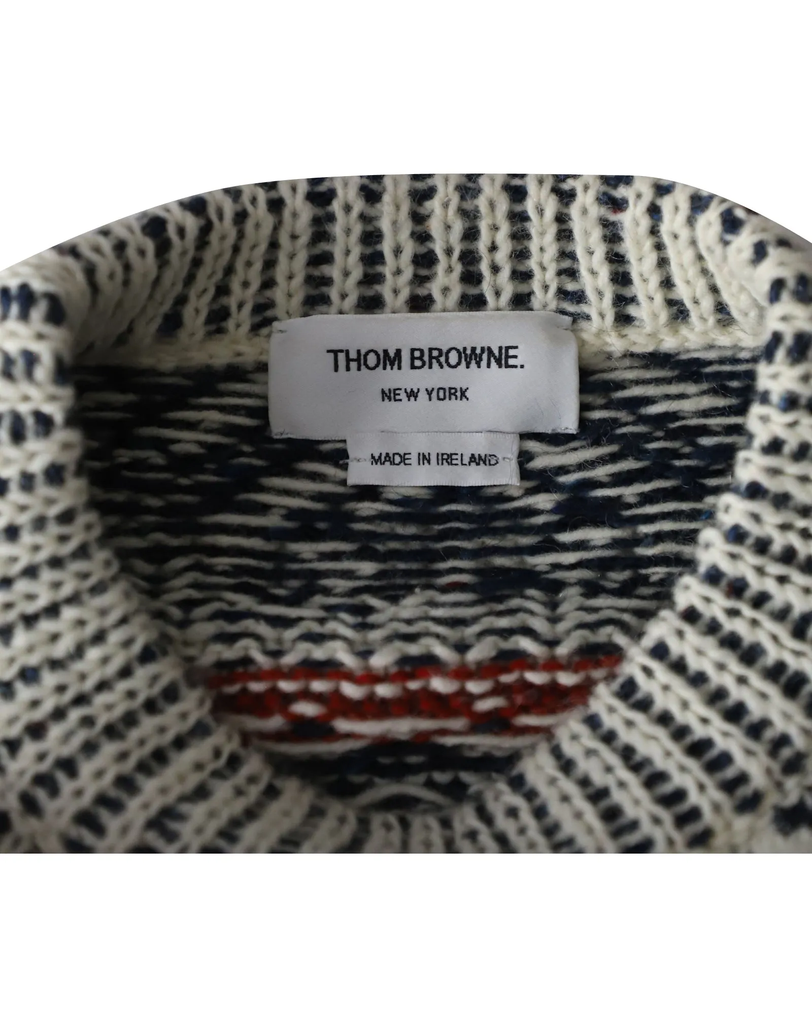 Thom Browne Fair Isle Crewneck Sweater in Multicolor Wool and Mohair