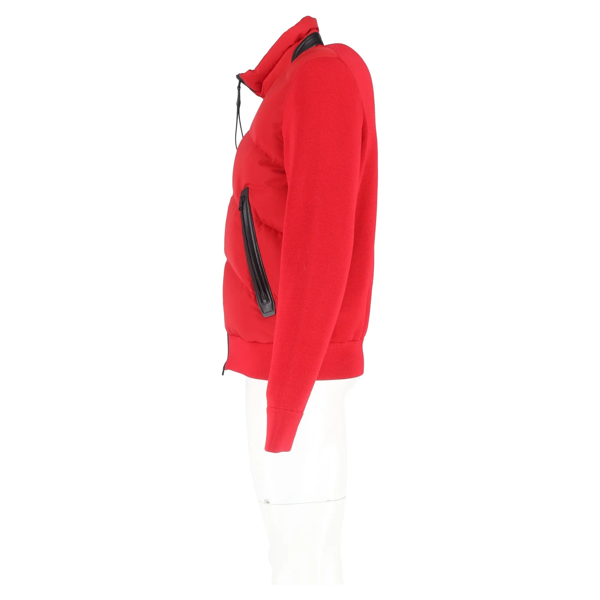 Tom Ford Zipped Down Jacket in Red Polyester
