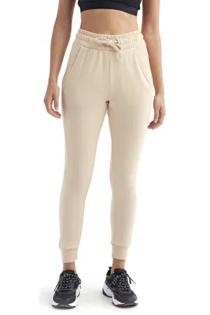 TriDri Womens Maria Fitted Jogger Sweatpants w/ Pockets - Nude - Closeout
