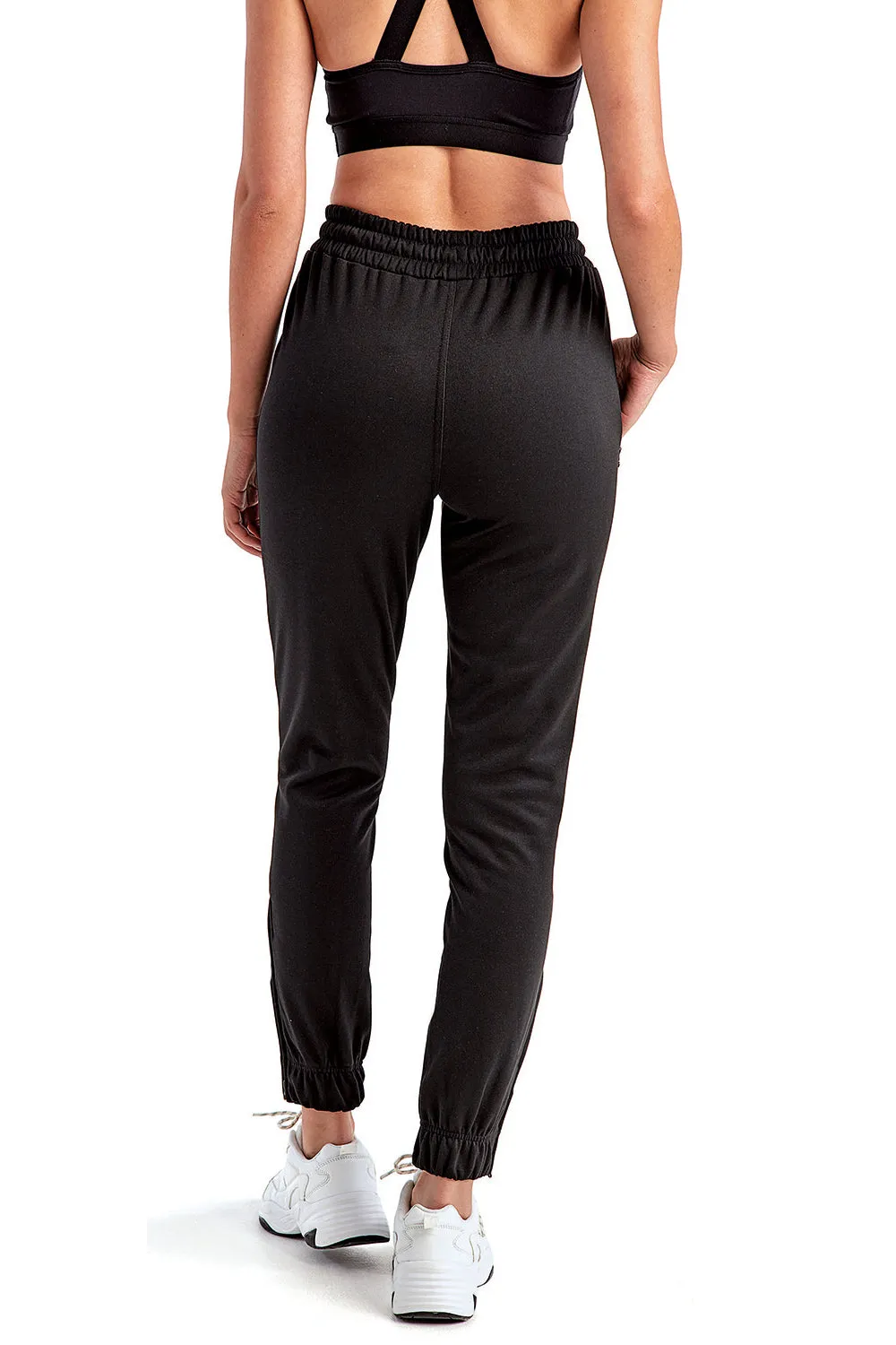 TriDri Womens Moisture Wicking Jogger Sweatpants w/ Pockets - Black - Closeout