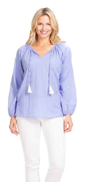 Useppa Tunic in Periwinkle Swiss Dot