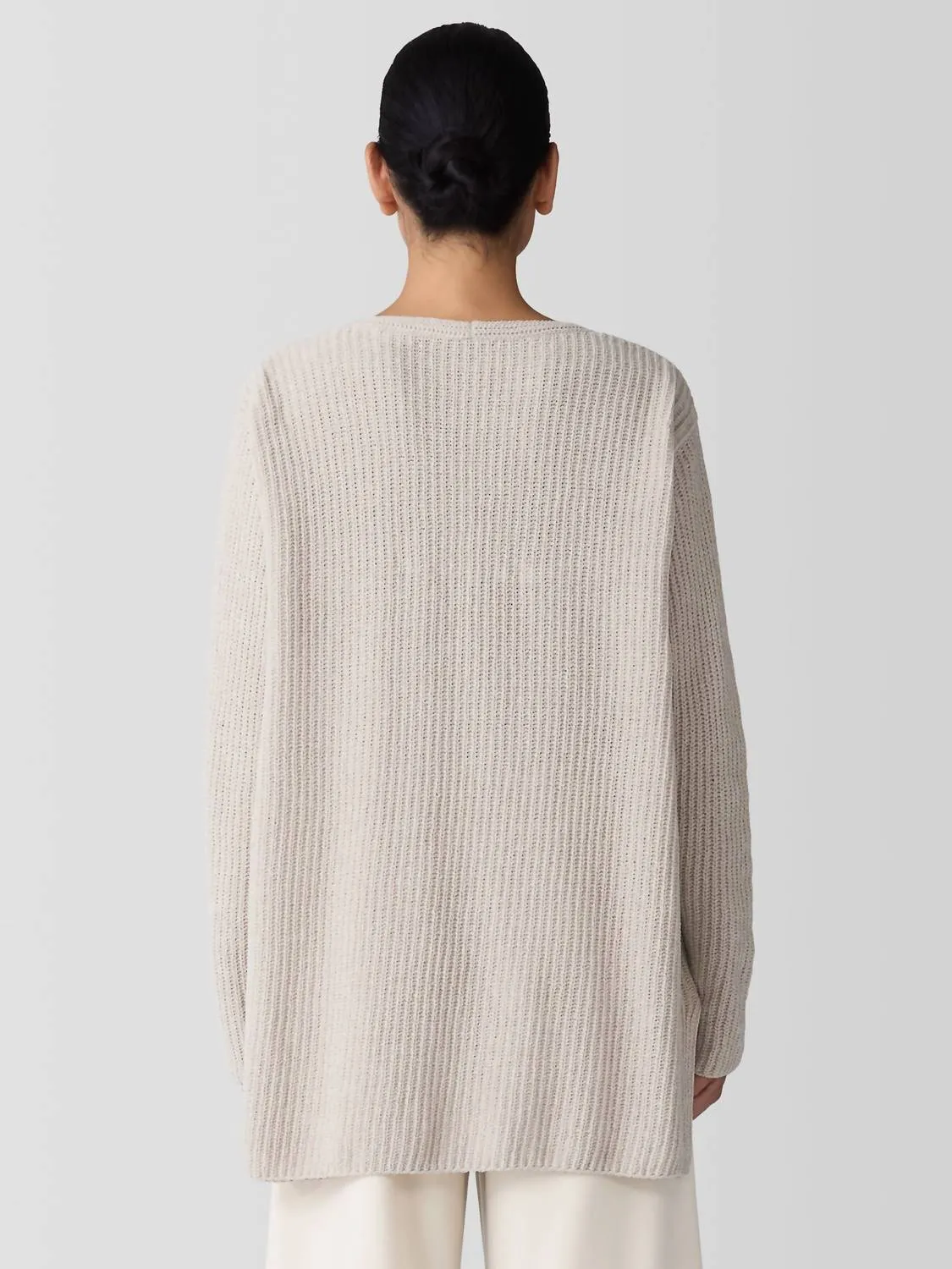 V Neck Sweater In Almond