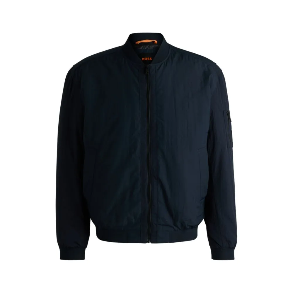 Water-repellent bomber jacket with logo badge